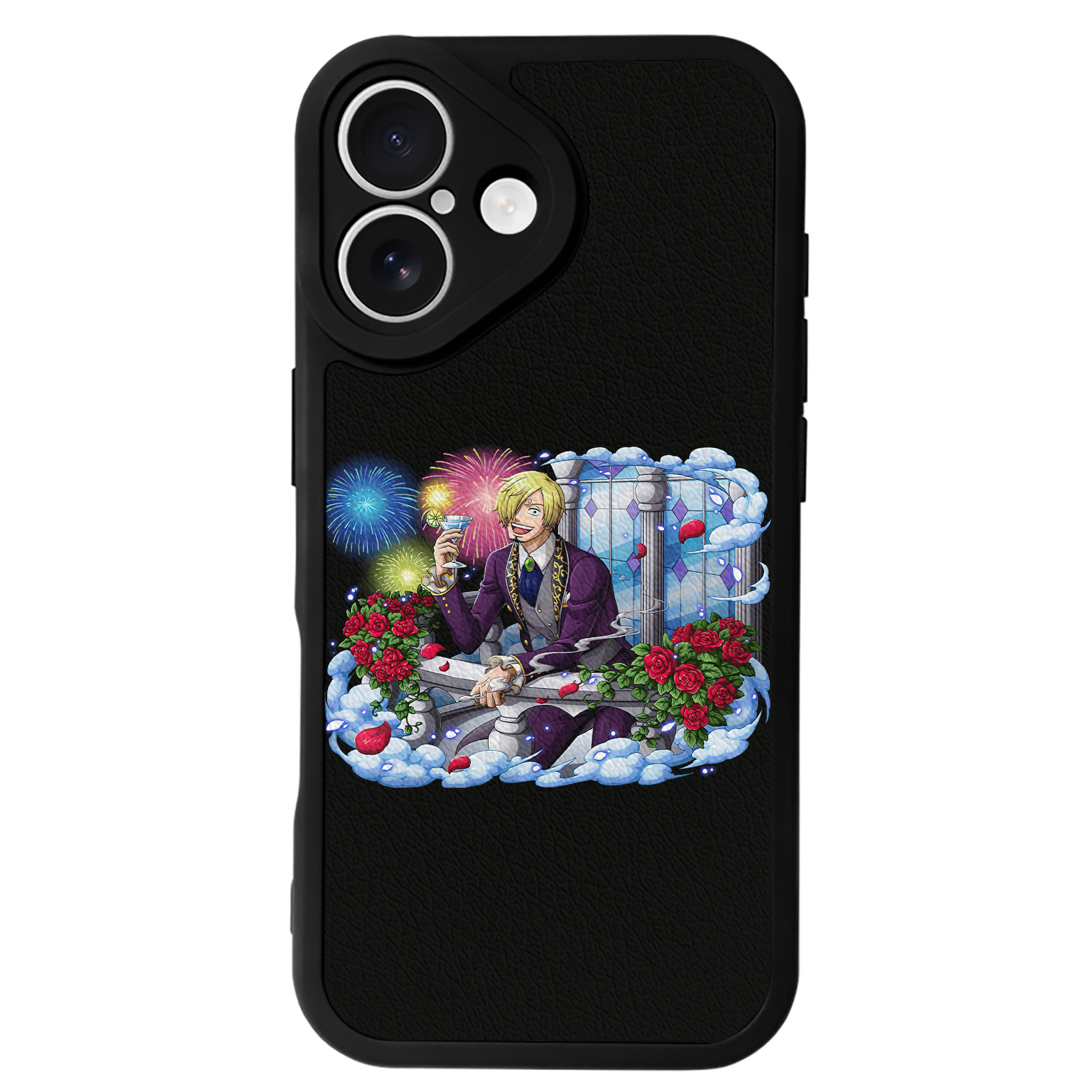 （画像用） ワンピース サンジ ONE PIECE Sanji 【iPhone 16シリーズ対応】シリコンスマホケース（レザー調） 材質：シリコン